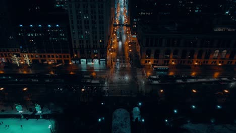 metropolis city chicago during night aerial