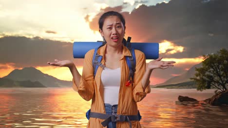 turista confundido al atardecer