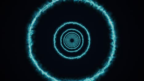 rotating rings of energy form an long tunnel, computer generated. 3d rendering of bright background