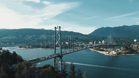 lions gate bridge - vancouver bc on a summer day