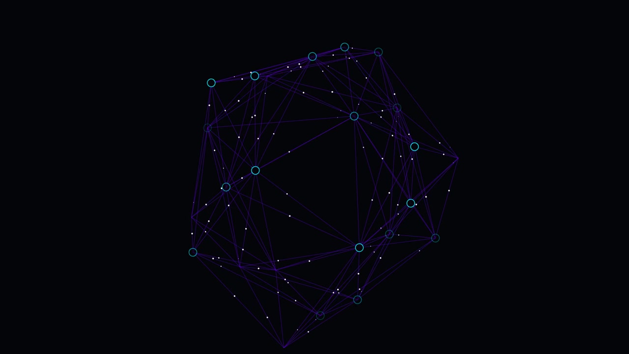 Abstract Geometric Network Structure Rotating in Dark Space