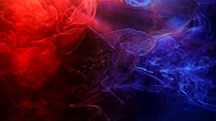 inkt mix mysterieuze alchemie rood blauw gekleurde stoom