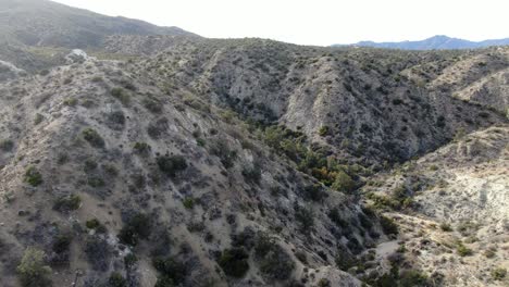 Aerial-view-of-Cahuilla-Indian-Reservation-landscape-lies-in-high-desert-valley,-California,-USA