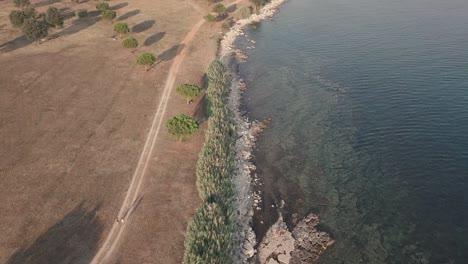 colorgraded drone footage over croatia beaches and seas