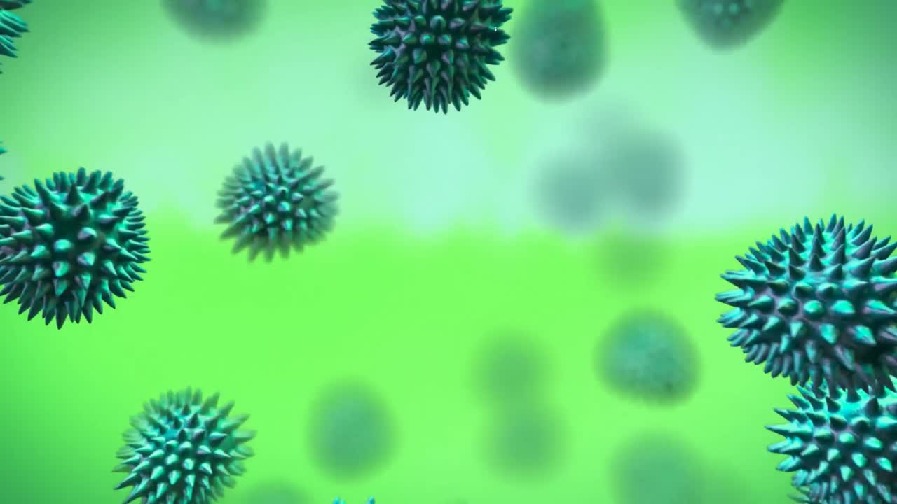 Virus verde che si muove sullo schermo