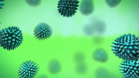 Green-coloured-virus-moving-across-screen