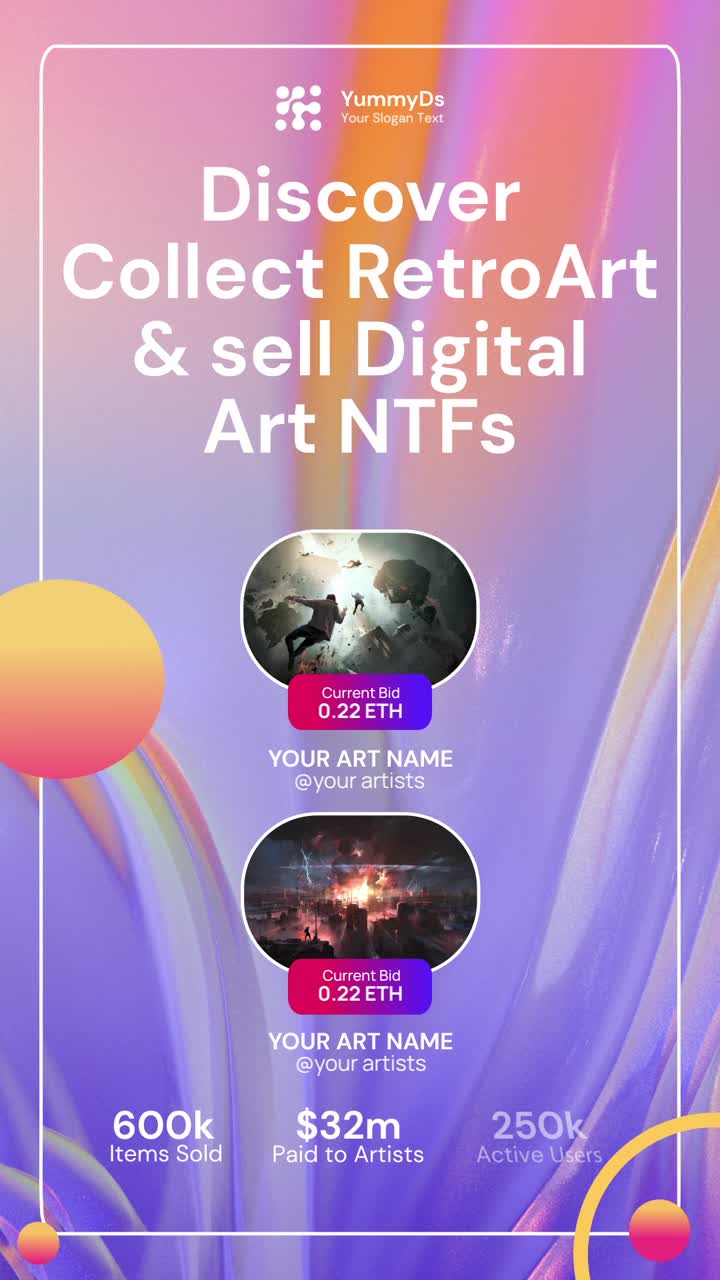 Animated Promotion for Digital Art and NFT Marketplace