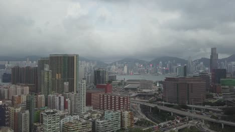 imagen aérea del distrito de kowloon en hong kong