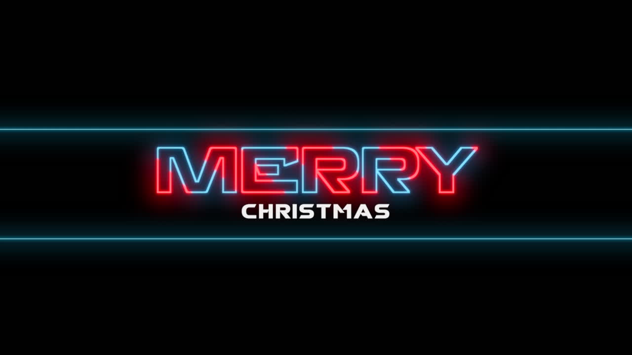feliz navidad con texto de neón en gradiente negro