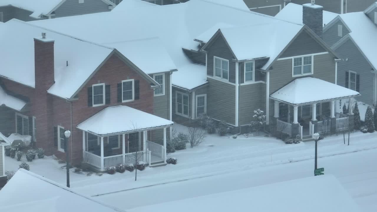 tormenta de nieve en el vecindario americano
