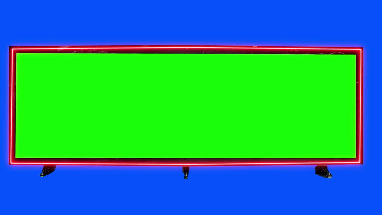 마 키, 3d 광고판 모, 녹색 스크린, 파란 스크린 배경의 빈 배너, 몇 개의 빈 보드.