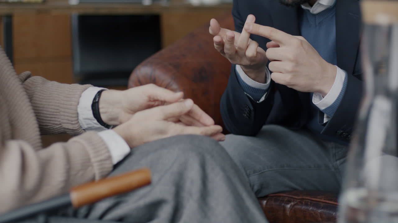 Consultation Between Elderly Patient and Therapist