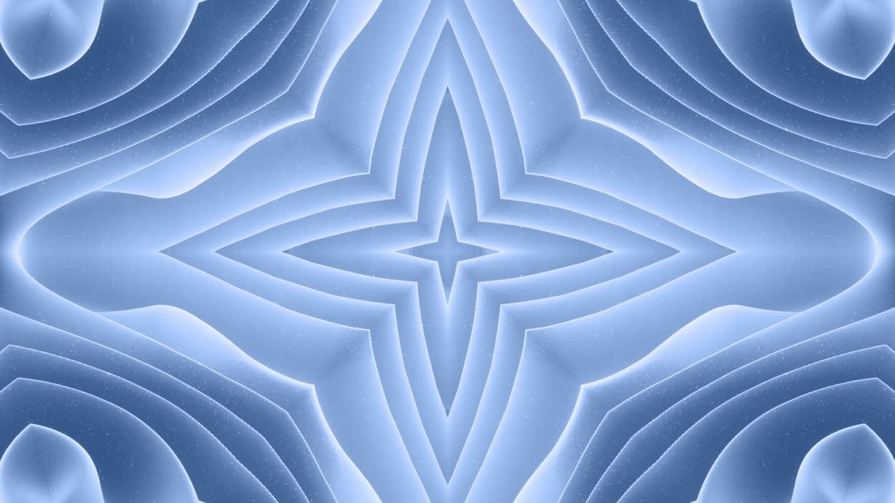3d abstract shape like star or flower, symmetrical structure of black blue velvet material interspersed with sequins, smoothly cyclical changes shapes. Stylish soft matte background, smooth animation.