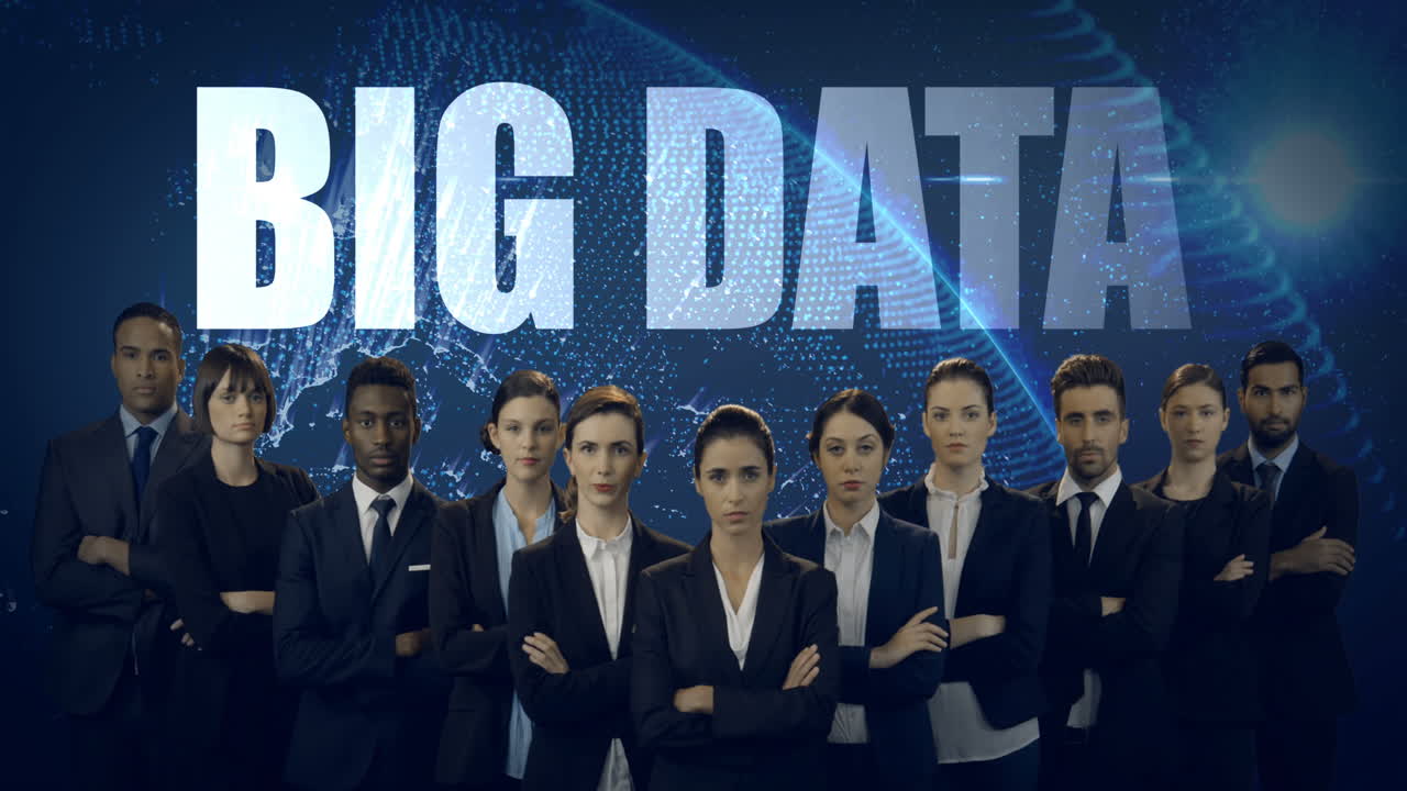 Team of businesspeople standing with arms crossed
