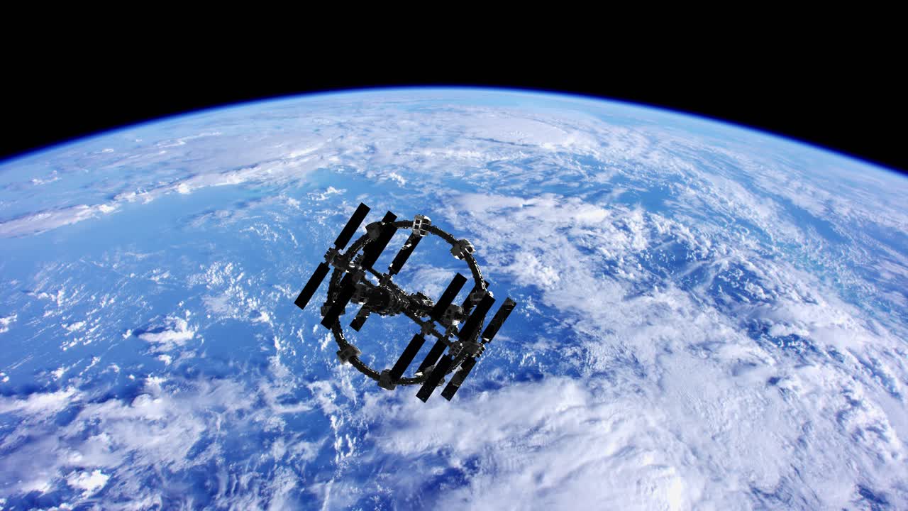 estación espacial internacional en el espacio exterior sobre el planeta tierra