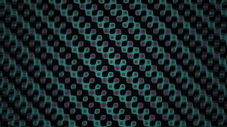 Seamless Looping Abstract Geometric Pattern with Teal and Red Elements