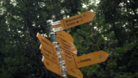 direction sign in the alps switzerland