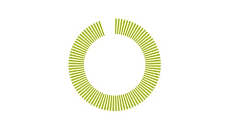 ciencia futurista anillo de carga de círculo. carga de transferencia descarga animación 0-100 de amarillo a efecto verde. crecer verde carga futurista círculo de anillo orbe animación de barra en el fondo del canal alfa