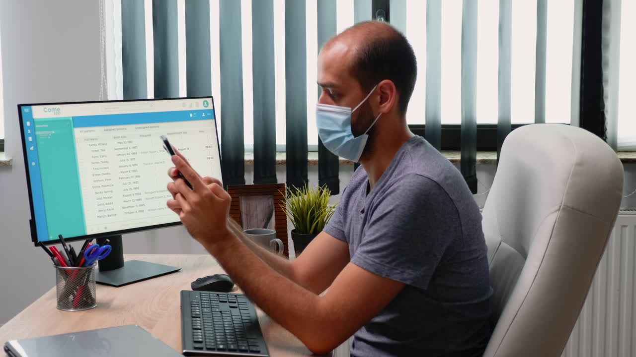 Businessman using laptop