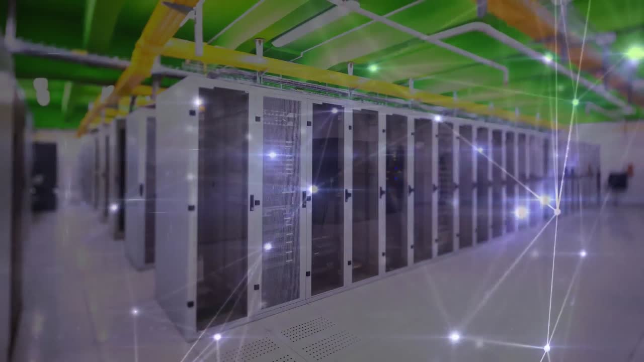 animación de la red de conexiones a través de servidores informáticos