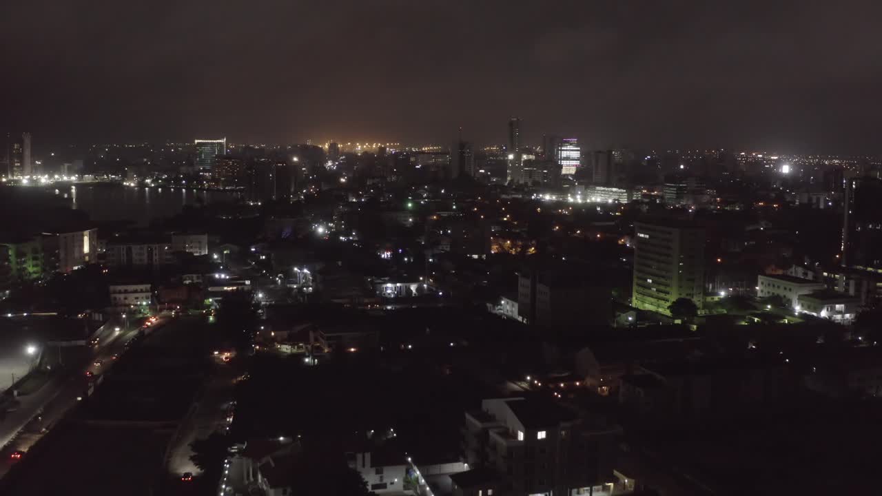 City at Night Nigeria Drone 08