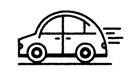 taxi driver hand draw line icon animation