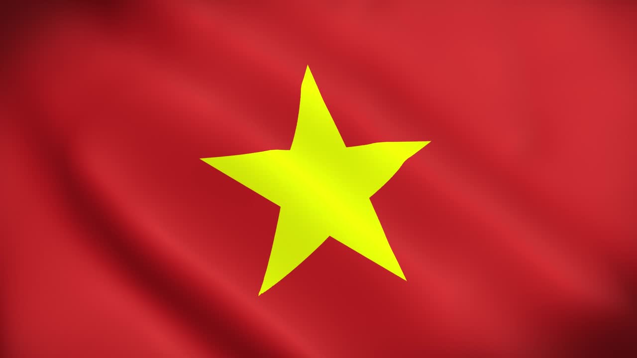 signo animado nacional de vietnam en 4k, bandera animada de vietnam, bandera de vietnam agitando, la bandera nacional de vietnam animada.