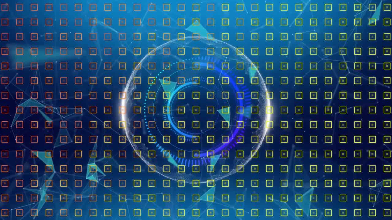 Animation of network of connections with scope scanning over pattern