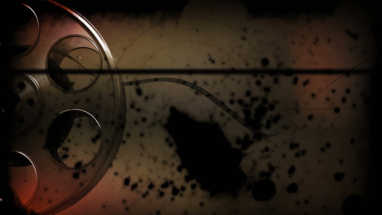 필름 릴에서 굴러 나오는 필름