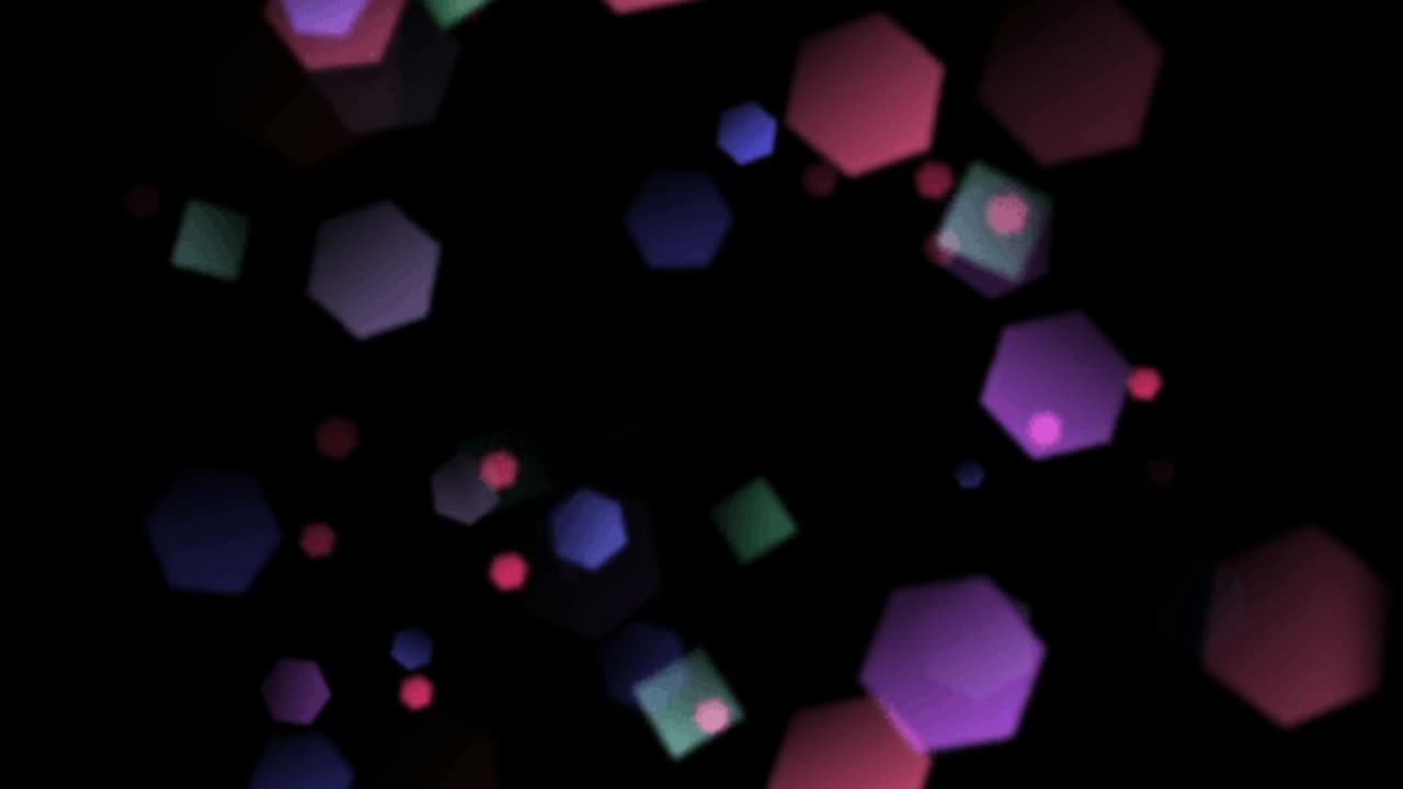 Bokeh geometric shapes motion graphics with night background