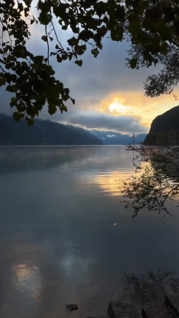 Sunset over Lake Walen Walensee Switzerland calm serene moment