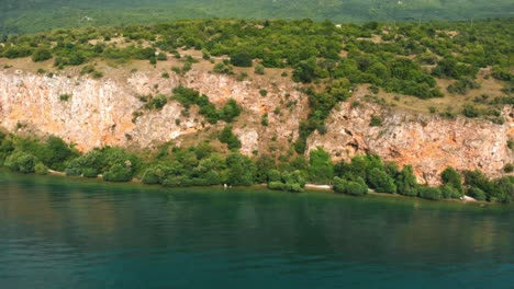 aerial shot of macedonia coast