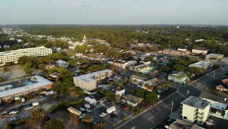 aerial push-in over surrounding myrtle beach, south carolina area