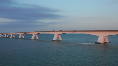 Aerial:-The-famous-Zeelandbridge-during-sunset