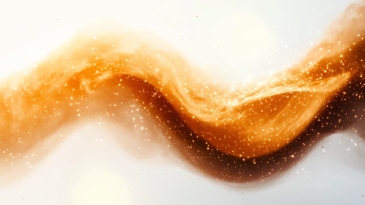 Golden light swirls cosmic vibes. Golden swirls merge with soft hues, creating an ethereal atmosphere filled with shimmering particles and light.