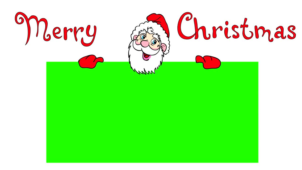 행복한 산타클로스 오버 그린 블랭크 4k 애니메이션