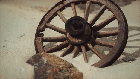 Large-wooden-wheel-in-the-sand