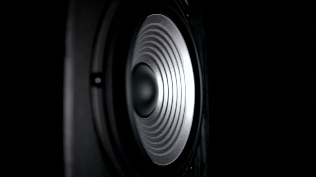 un subwoofer de trabajo de vibración plateado