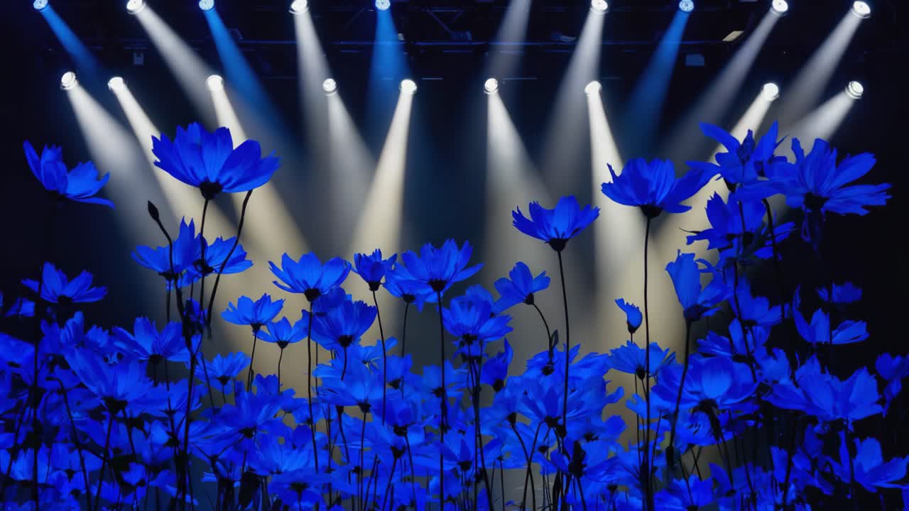 Blue Flowers on Stage