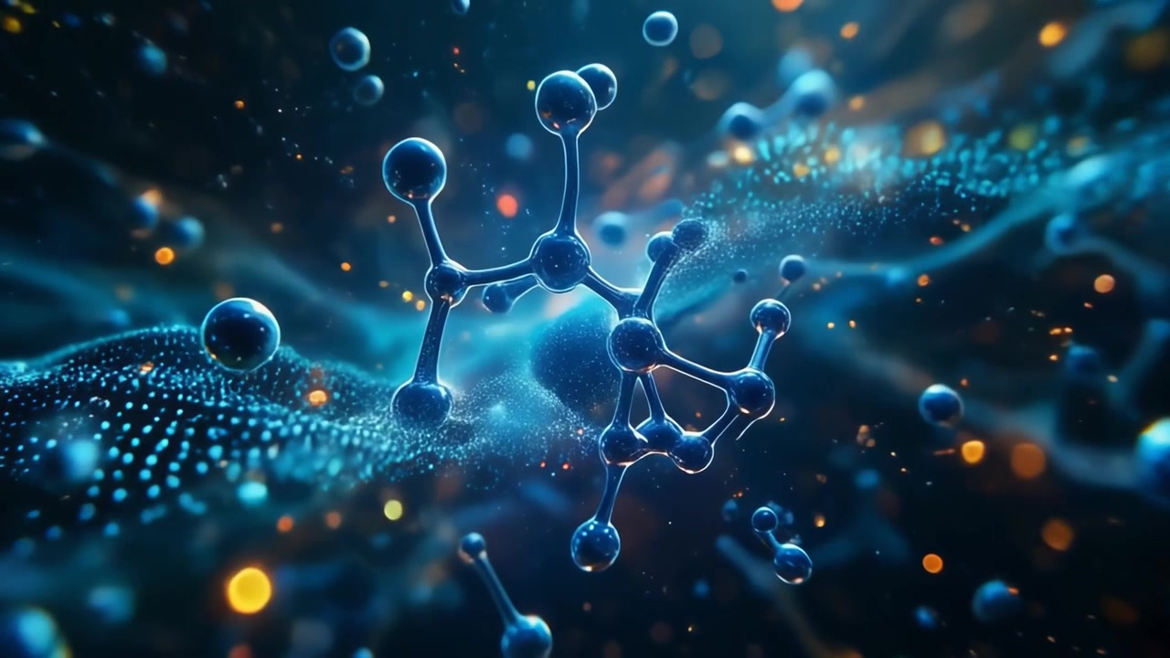 Moleküler Yapı ve Parçacıkların Soyut 3D Animasyonu