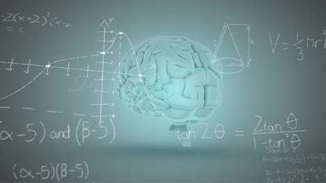 animation of mathematical data processing over human brain