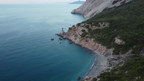 The-coast-and-the-sea-in-Kastro-beach-in-4k