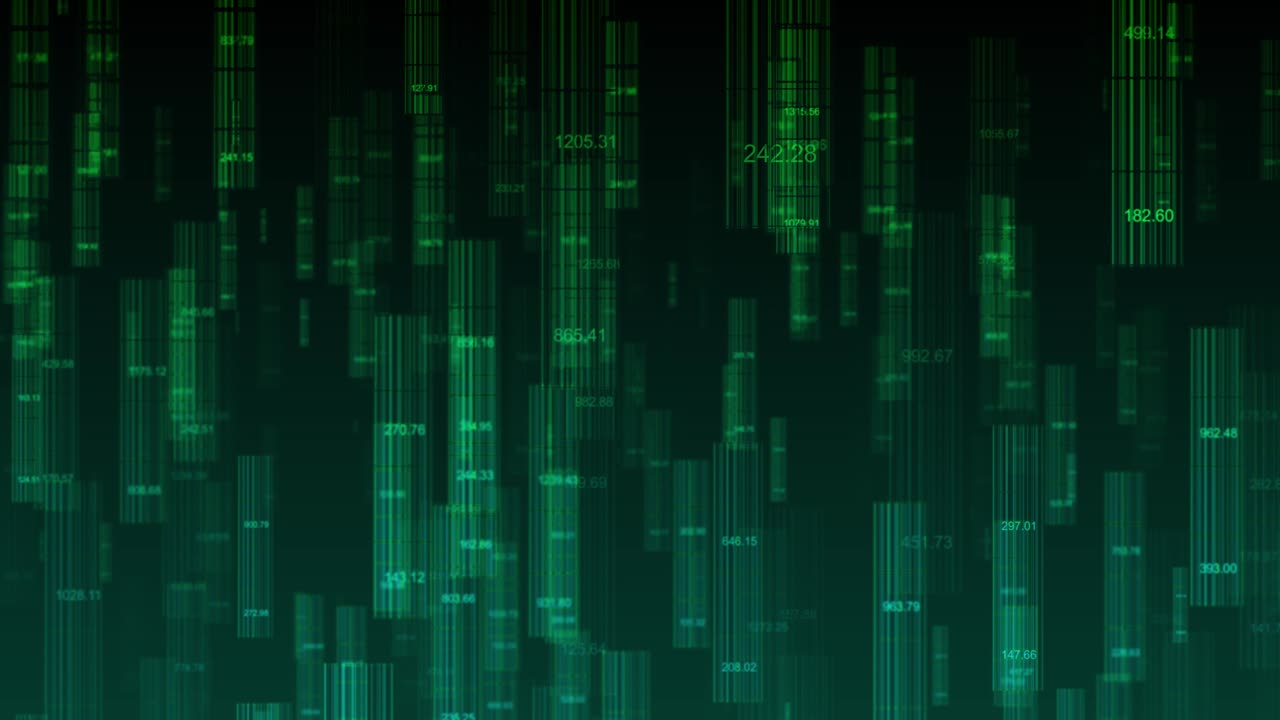 Big data digital code running through binary matrix blue binary code data in a futuristic