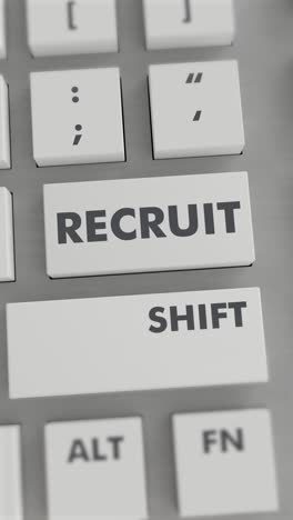 recruit button pressing on keyboard vertical video