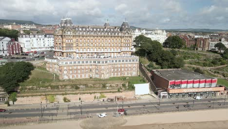 Aerial-bird's-eye-view-of-Scarborough's-Grand-Hotel