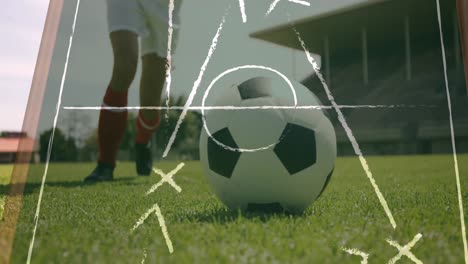 Animation-Des-Spielplans-über-Fußballspieler-Und-Ball