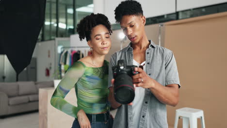 photographer training session in studio