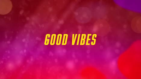 animación digital de buenas vibraciones contra un punto de luz sobre un fondo púrpura