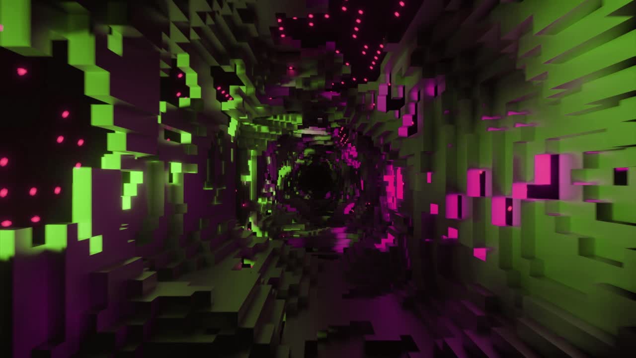 túnel 3d abstracto con luces de neón
