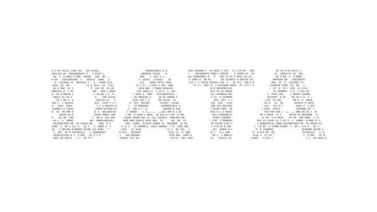 Data and Binary numbers on the digital computer screen on white background.